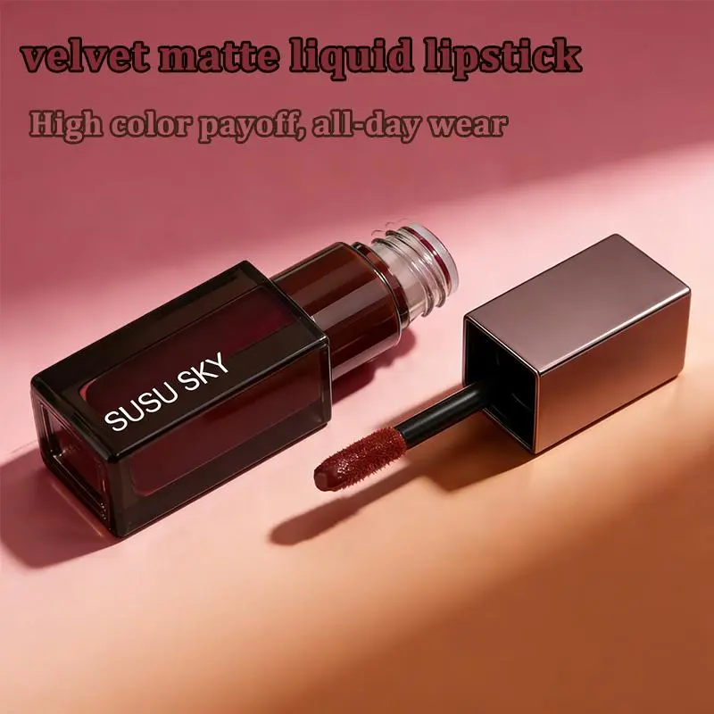 7-Piece Gothic Liquid Lipstick Set, Smooth Velvety Matte Long-Lasting Non-Transfer Lip Gloss Kit, Fashion Tube Lip Makeup for Daily & Party Use, Suitable for All Skin Types