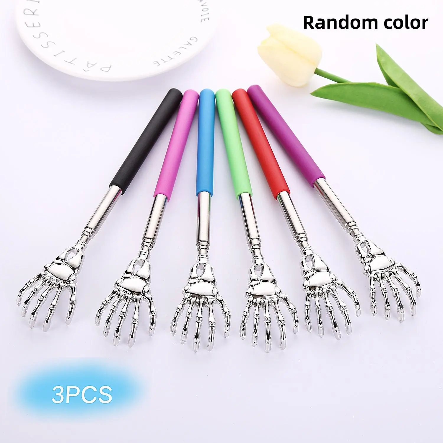 3-Piece Stainless Steel Back Scratcher Set, Body Care, Comfortable Grip Handle, Non-Slip Adjustable Extending Handle, Ideal Travel Gift, Durable Back Scratchers, Backscratcher