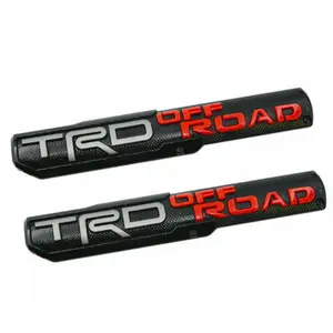 Upgrade Your Car: 2pcs TRD OFF ROAD Emblem Nameplate Badge Fit for Tacoma Tundra 4 Runner Side Fender Door - Stylish Accessories and Perfect Gift for Truck Drivers