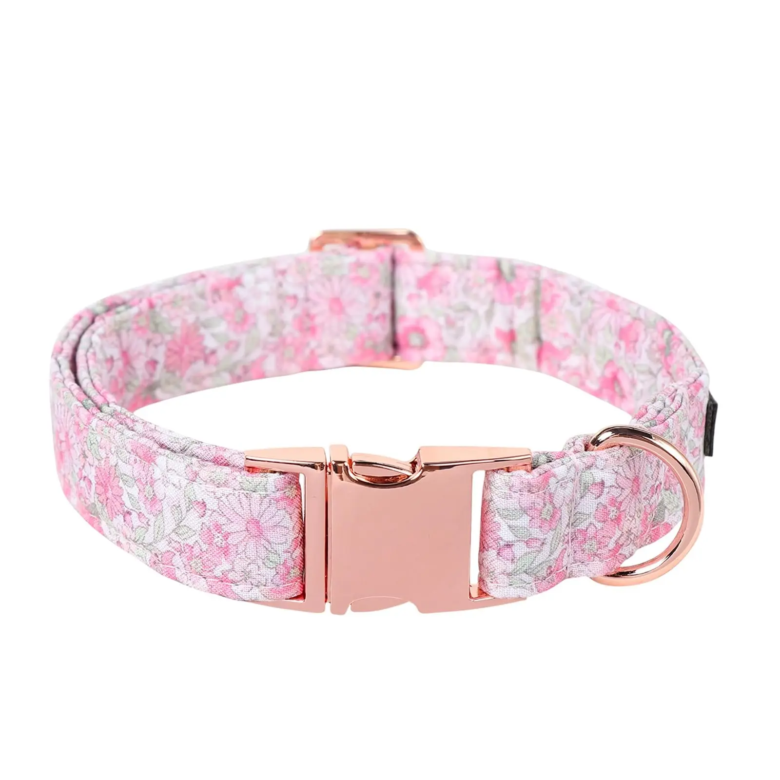 Lionet Paws Thick Cotton Floral Unique Pattern Dog Collar - Heavy-Duty Non-Customized Universal Fit, Detachable Flower Accessory, Metal Alloy Buckle, Sturdy Alloy Clip, D-Ring, for Small-Large Dogs, Ideal for Family Photos, Birthdays, Hand Wash Only