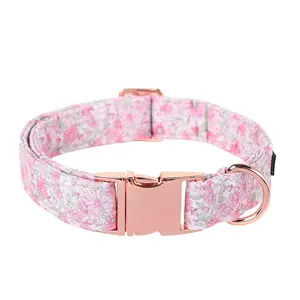 Lionet Paws Spring Floral Dog Collar - Heavy-Duty Flower Collar with Metal Buckle for Small to Large Dogs