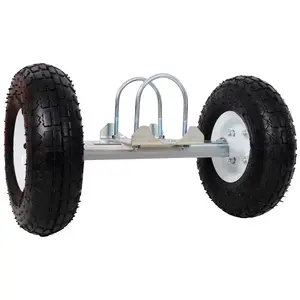 Dual Gate Wheel 10" Pneumatic Tires Zinc Plated Finishing Heavy Duty for Driveway Chain Link Fence Gate Supporter Wheel Caster for Metal Tube Gates 300lb