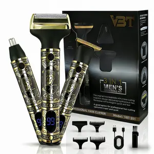 Professional Men's Electric Shaver with LED Display, USB Charging, Rechargeable Shaver, Hair Trimmer, Beard Trimmer, Razor Set, 5w Power, 1200mah Battery, Cordless Portable Shaver