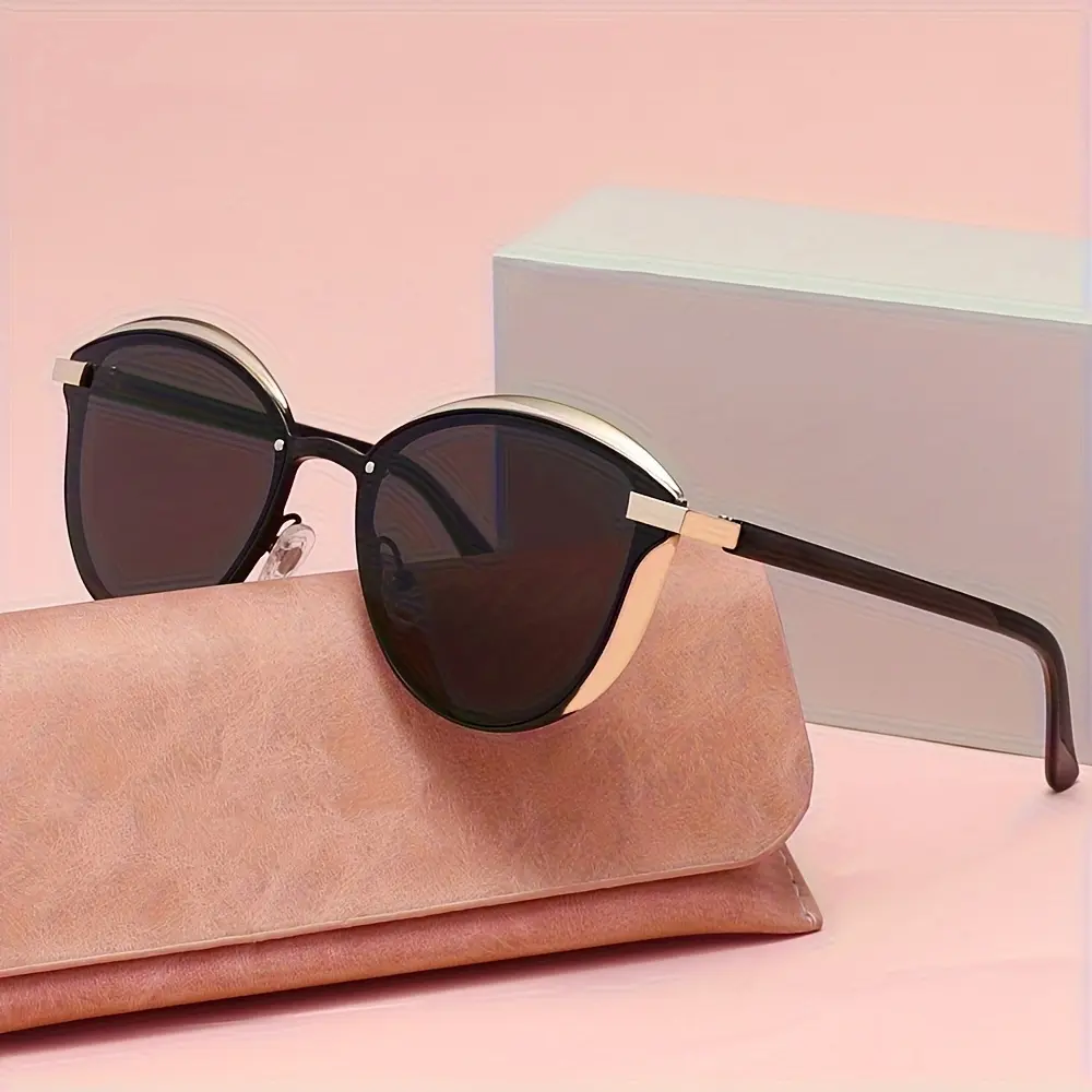 ShineThru Full Rim Fashionable Frames Sunglasses - Unisex Lightweight Durable Sunglasses, Round Simple Casual Comfortable Design, UV-Protection Lens, Suitable for Daily & Outdoor Wear