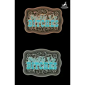 Buckle Up Buckle Western Design Tri-Layer Acrylic Hat Patch