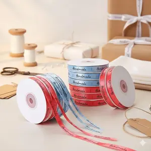 Eco-Friendly Gift Wrapping Ribbon, DIY Bow Maker Craft Supplies, Tear-Resistant Fabric Ribbon for Hair Accessories, Dorm Room Decor, Floral Bouquet Ties.