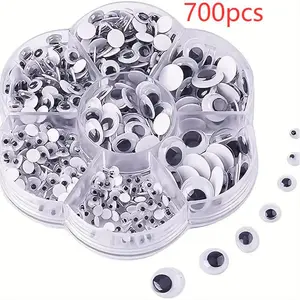 Mixed Size Sticky Eye (700pcs/box), Self Adhesive Wiggle Googly Eyes, DIY Scrapbooking Craft for Card Making Decoration