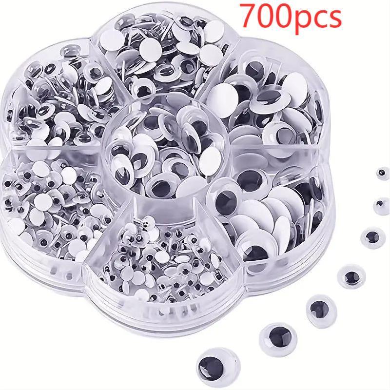 Mixed Size Sticky Eye (700pcs/box), Self Adhesive Wiggle Googly Eyes, DIY Scrapbooking Craft for Card Making Decoration