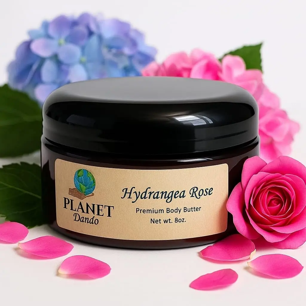 Hydrangea Rose Whipped Body Butter, Nourishing, Rich, Shea Butter 8oz (Pack of 1)