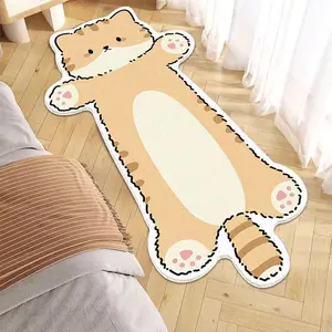 Cartoon Cat Pattern Floor Mat, Cute Cat Decorative Soft Floor Mat, Decorative Carpet for Home Living Room Bedroom Study Room, Cartoon Pattern Rug