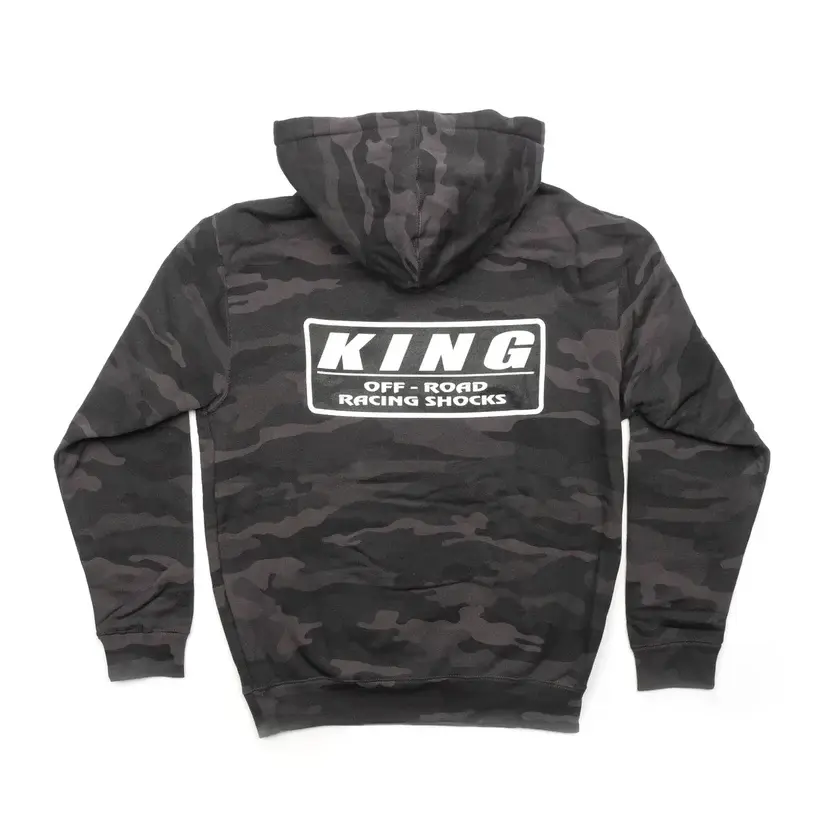 KING SHOCKS (DARK) BLACK CAMO PULLOVER HOODIE, Unisex 3D Hoodie, Realistic Print Design, Trendy Streetwear Pullover