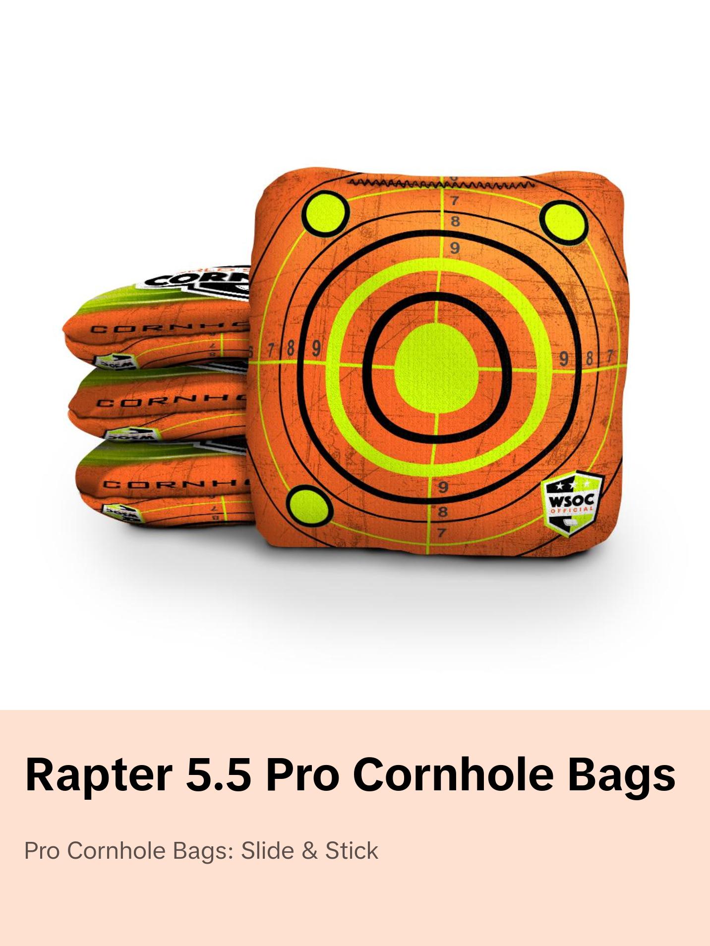 Shooting Target Orange Cornhole Bags - Professional Rapter 5.5