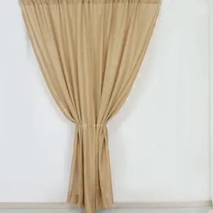 Rustic Faux Burlap Backdrop Drape Curtain, Natural Jute Photo Booth Event Divider Panel With Rod Pocket - 8ftx8ft