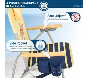 Life Is Good 4-Position Backpack Aluminum BeachChair Yellow