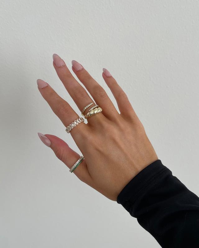 PAVOI Eternity Ring Oval 5A & 6A Cubic Zirconia Love Ring - 14K Gold Plated Stackable Rings for Women - Trendy Wedding Ring Gold Rings for Women - Sizes 5 to 10