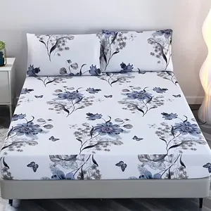 3pcs Premium Brushed Soft Fitted Sheet Set - Skin-Friendly, Breathable, All-Season, Non-Slip, Mattress Protector, Bedding.Suitable for Hotels, Bedrooms, Living Rooms, Home Use, Dormitories, King Size Bed.Includes: 1 Fitted Sheet + 2