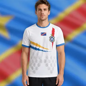 2026 New Summer Democratic Republic of Congo Fan Jersey, Casual Short Sleeve Sports Tee, Breathable Quick-Dry Football Shirt