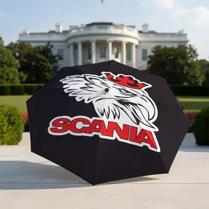 Scania Logo Umbrella, portable and foldable design, 8 ribs, a casual accessory for Halloween, Christmas, and birthday gifts. Y251208177