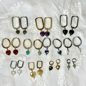 Dainty Crystal Hoops - Customizable, Waterproof, Hypoallergenic, Stainless Steel, Fade Proof Real Crystal Energy Magic