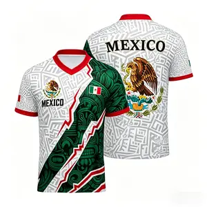 2026 New Mexico style Fan Jersey,Mexican Fan Apparel Men's Aztec Calendar-Style Jersey, Gift for Soccer Fans, 2026 V-Neck Soccer Fan Jersey, Suitable for Players and Fans