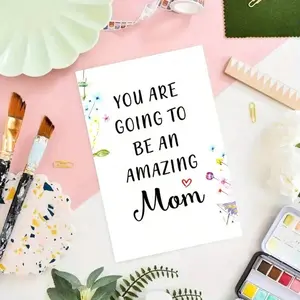 1pc Heartfelt Pregnancy Announcement Card With Envelope - "You Are Going To Be An Amazing Mom" Message, Ideal For New Parents, Maternity Day, Youngsters Showers, 13cm*18cm, Floral Design
