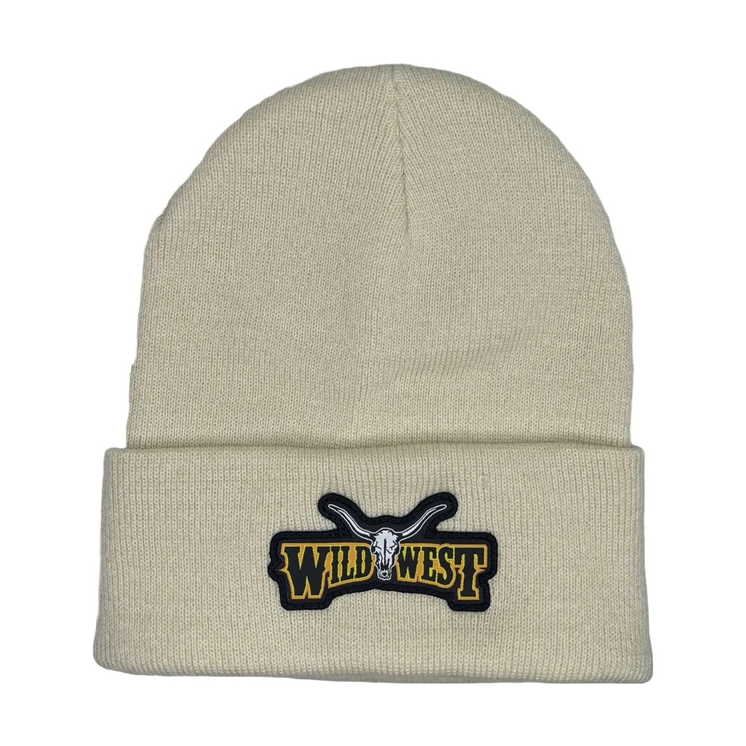 Wild West Logo Knitted Stone White Beanie S10556-3