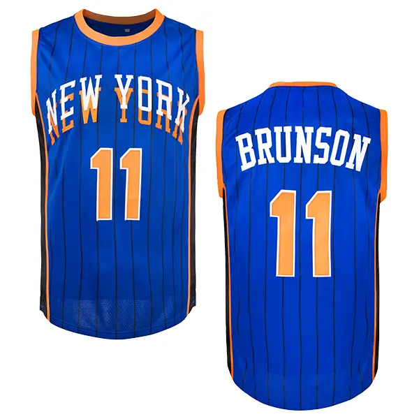 Men's #11 Blue Basketball Jersey, Sleeveless Embroidered Details, 100% Polyester, Loose Fit, Casual Short Sleeve Vest, Long Clothing Length, Fitted Style, Summer Kint Fabric