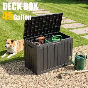 45 Gallon Outdoor Storage Organizer Waterproof UV-Resistant Lockable Lid Say Goodbye to Backyard Clutter Forever