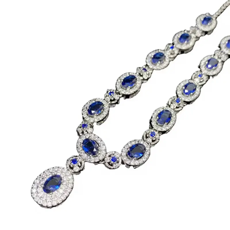Tanzanite Blue 18’ Statement Cocktail Necklace