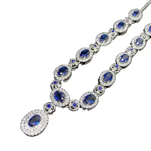Tanzanite Blue 18’ Statement Cocktail Necklace