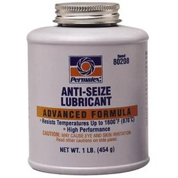 Permatex High Temperature Anti-Seize Lubricant - 16 oz Bottle, Aluminum/Copper/Graphite Formula, -51 to 1600°F Range, Silver Color, Water Resistant (80208)