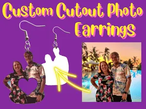 Custom Photo Earrings - Your Image Here Unique Gift For Her/Him/Them Anniversary Birthday Wedding, Best Gifts, Picture Earrings, Sumblimated