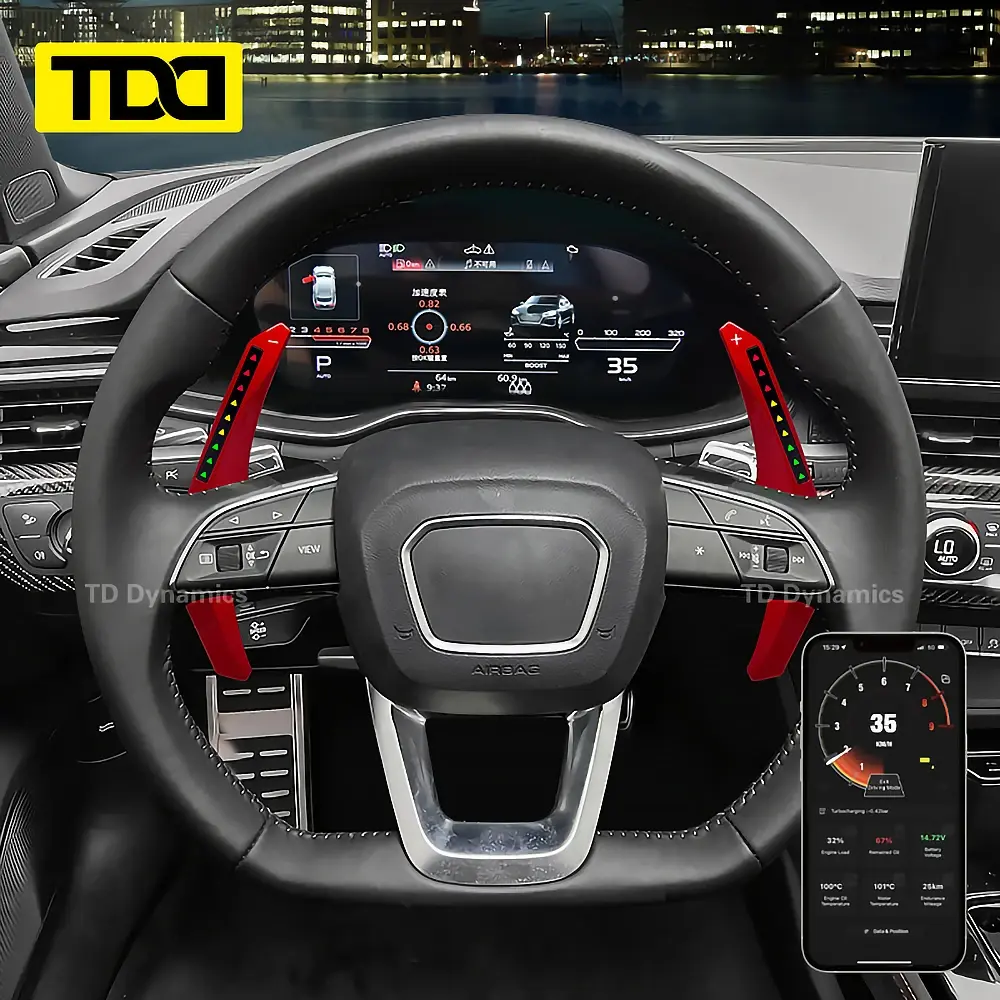 TDD Smart LED Paddle Shifter Model ONE for Audi R8, RS, A7, S3, A6, and Q8 - Enhanced Performance and Precision Driving Experience