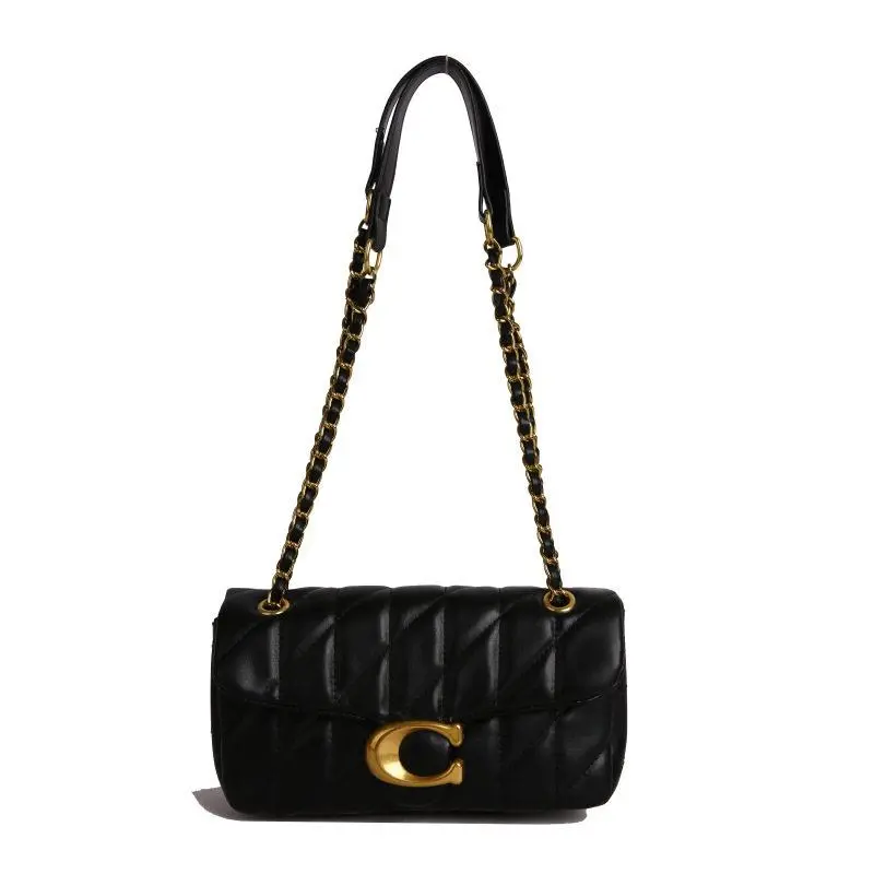 2026 New Trendy Quilted Chain Crossbody Bag For Women, Retro C Metal Lock Small Baguette Purse, Versatile Shoulder Handbag With Adjustable Strap