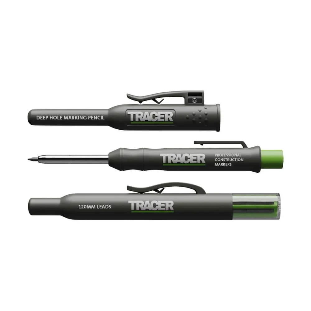 Deep Pencil Marker and Lead Marking Kit with Professional Construction Markers