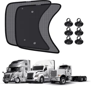 2PCS Semi-Truck Side Window Sunshades, 23.6x21.6in Mesh Car Sunshades with UV Protection, RV & Semi-Truck Exterior Accessories