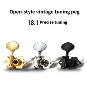 Folk Guitar Tuning Knob Universal Silver Wooden Guitar String Winder Open Tuning Accurate Accessories