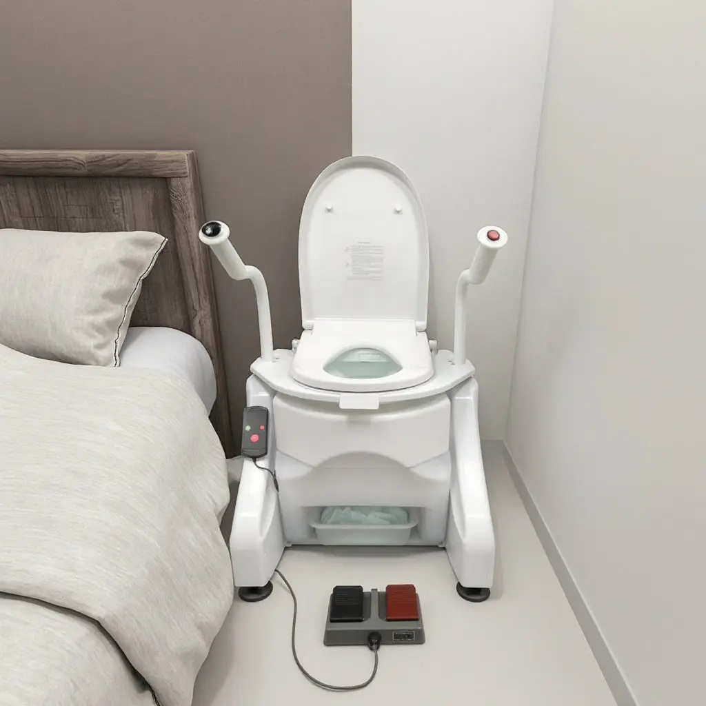 LuxeLift Pro Portable Toilet Lift | Powered Bedside Commode with Bidet & Dryer