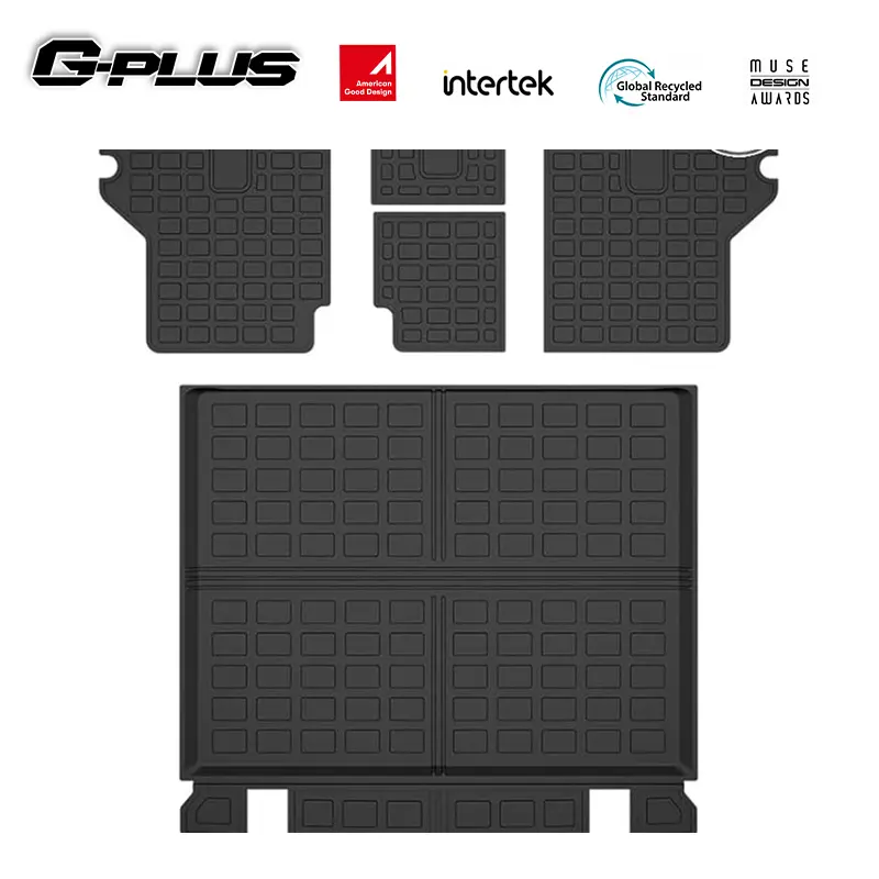 G-PLUS Vehicle-Specific Fit Pre-Molded TPE Car Floor Mats & Cargo Liners, 5PCS Black Front and Rear Set for 5-Seat Toyota 4Runner (1990-2024), All Weather Truck Accessory Protection