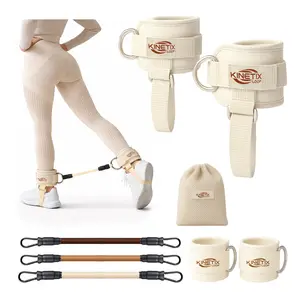 Resistance Bands with Ankle Cuffs – Booty & Leg Workout Bands for Women & Men, Home Strength Training Set