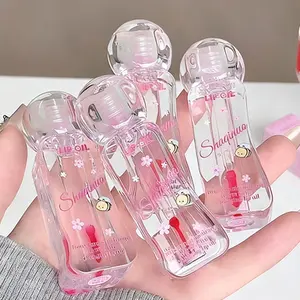 Set of 4 Honey Moisturizing Color-Changing Lip Oils, Juicy Lip Oil, Hydrating Lip Gloss, Brightening Lipstick, Nourishing Lip Balm, Moisturizing Lip Tint