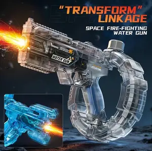 Night Warfare Electric Water Blaster with Cyber LED Lights, 2.5L Large Tank Motorized Water Gun 32FT Remote Distance Squirt Pistol for Glow Pool Party
