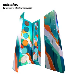Kaleidos Futurism V: Electro-Turquoise | Highly Versatile Palette, Highly-Pigmented, Silky Mattes & Unparalleled Shimmers, Rave Makeup, Festival Makeup, Cosmetic Gift