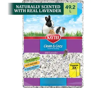 Kaytee Clean & Cozy Lavender Bedding For Pet Guinea Pigs, Rabbits, Hamsters, Gerbils, and Chinchillas, 49.2 Liters