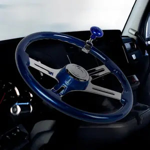 18" Indigo Blue Steering Wheel, Hub, Horn Kit 1997-2001 Fits Kenworth Trucks