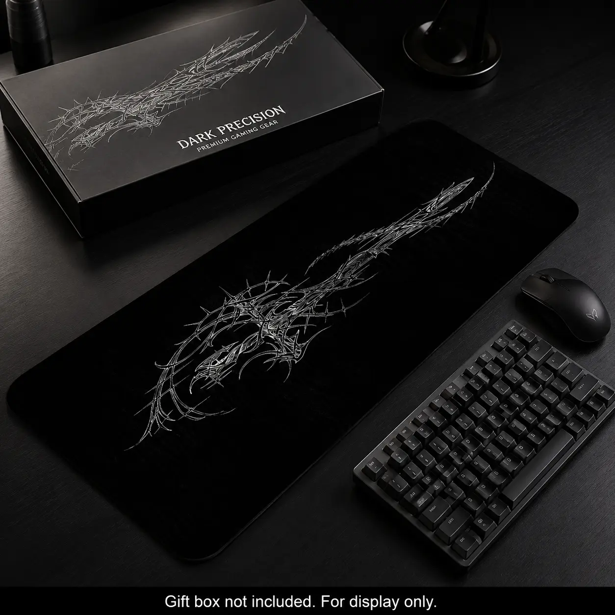 Gothic Thorned Cross Pattern Mouse Pad, Large Gaming Mouse Pad, Aesthetic Desktop Decoration Protective Pad, Non-slip Rubber Pad for Laptop, Desktop Computer Games, Gaming Mousepad, Gaming Desk Mat, Gaming Desk Accessory, Computer Desk Accessories