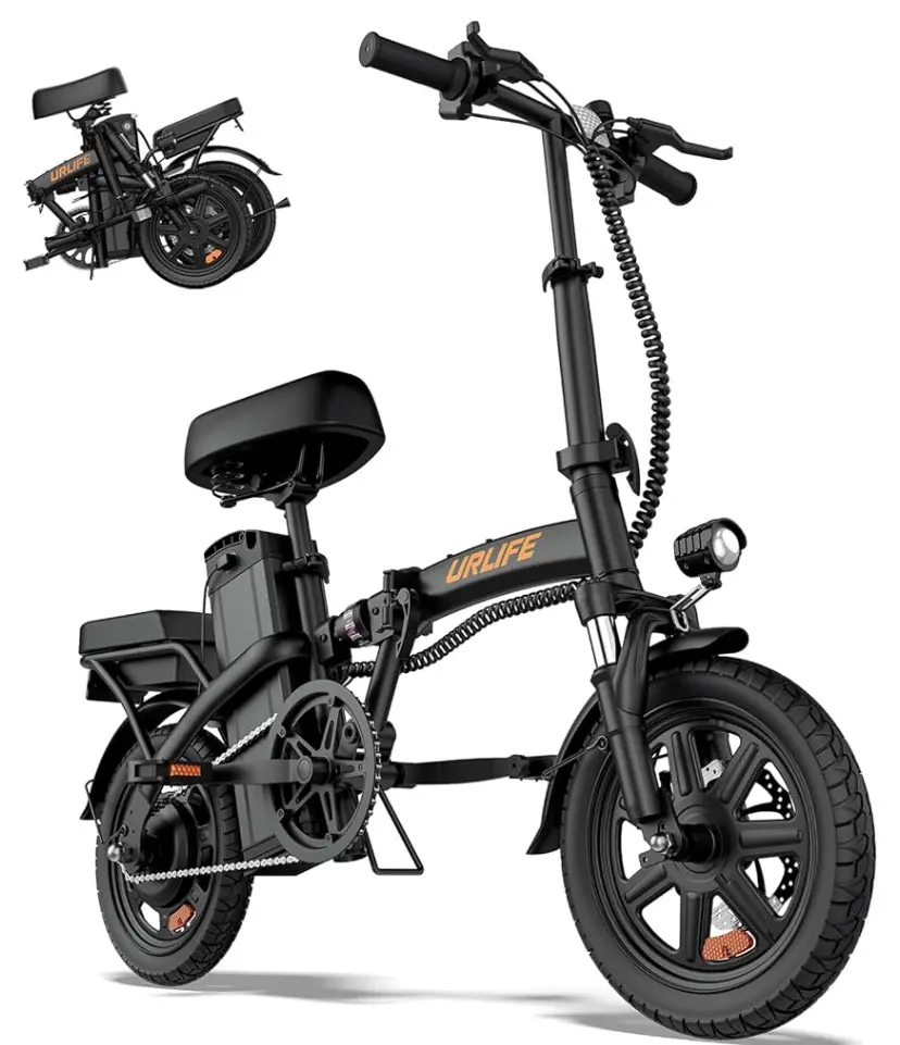 Folding Electric Bike for Adults, 14" Portable ebikes, 20-40 Mile Long Range Commuter Bike, 500W Peak Motor, 20MPH, UL 2849 Mini Bikes for Teens