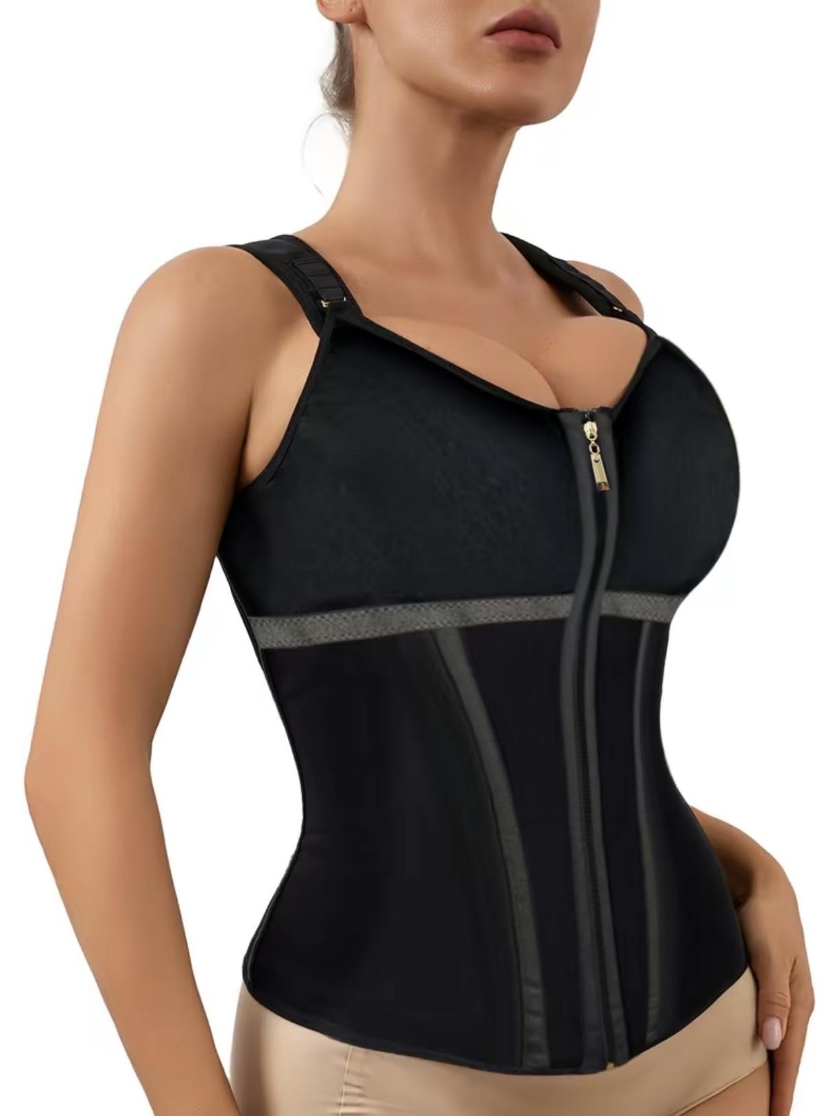 Waist Shapewear for Women with Bra Tummy Control Girdle Workout Shapewear with Adjustable Shoulder Strap