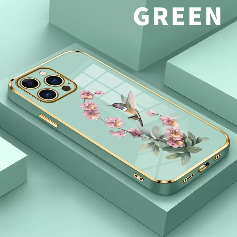 Hummingbird Floral Phone Case  for iPhone 17/16 Pro Max 15 Plus 14 13 12 11 XS XR Friendly Shockproof Silicone Protective Softcase,Vintage,Skull