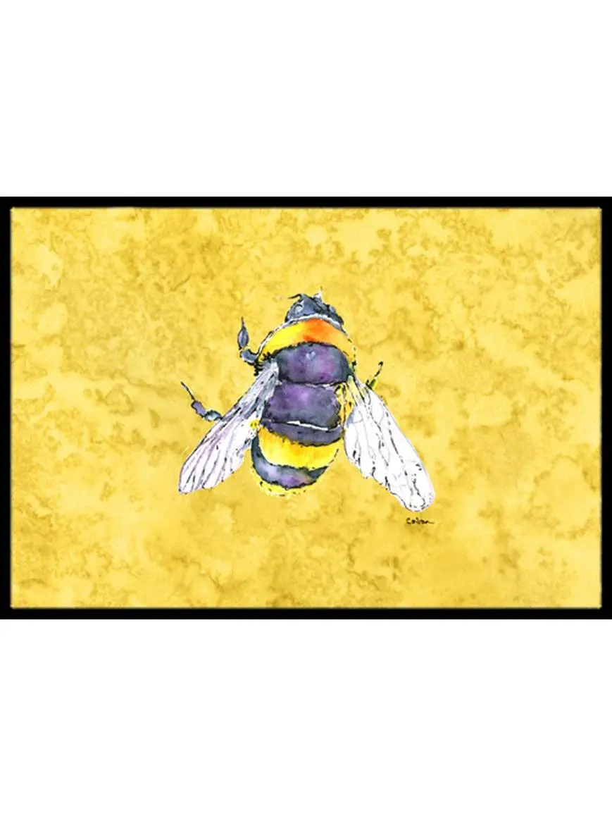 Carolines Treasures 8852JMAT 24 x 36 in. Bee On Yellow Indoor Or Outdoor Doormat